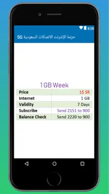 باقات الإنترنت الاتصالات السعودية android App screenshot 0